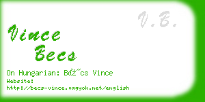 vince becs business card